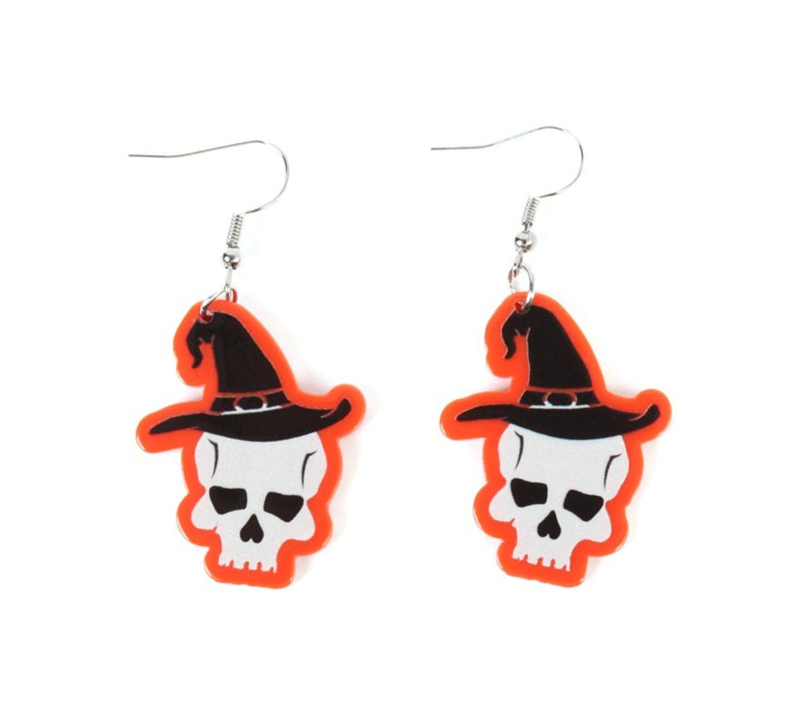 Skull with hat earrings