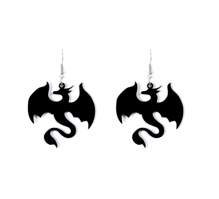 Black Dragon Earrings