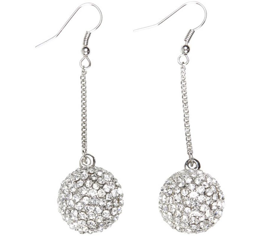 Brincos de esfera de strass