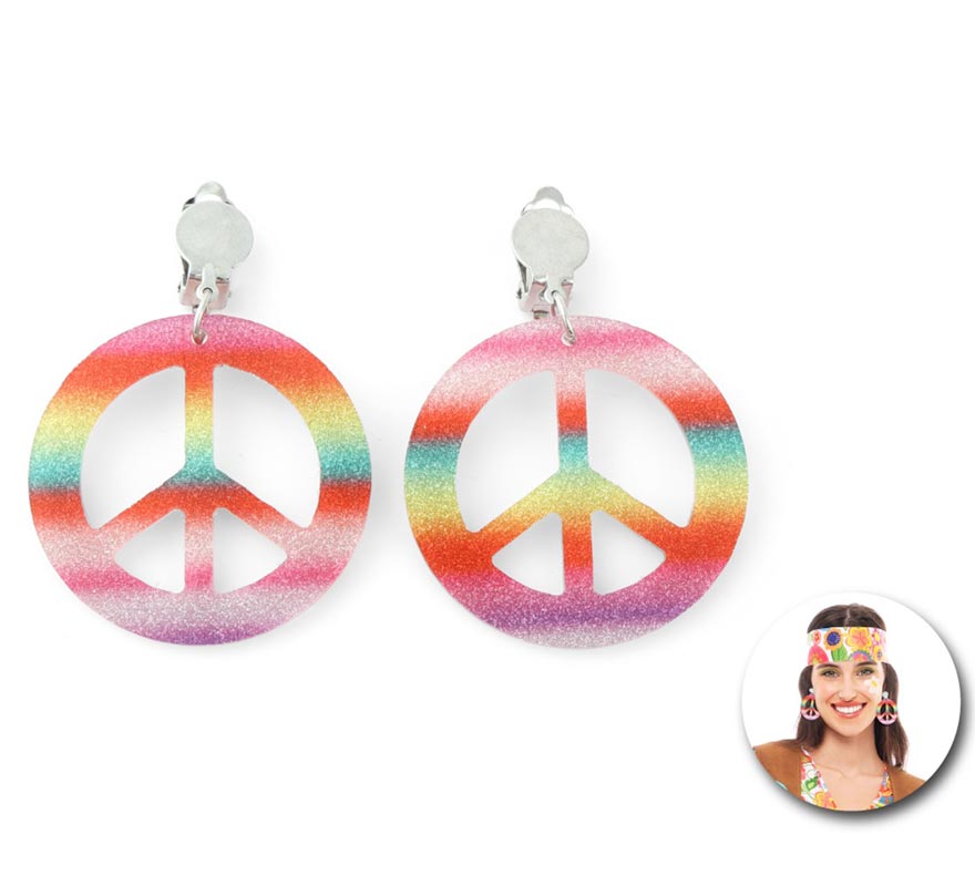 Bright multicoloured Hippie earrings