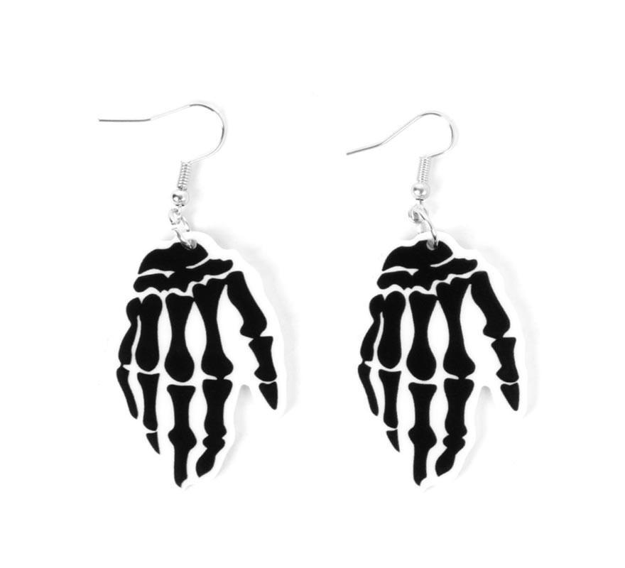 Black Skeleton Hands Earrings