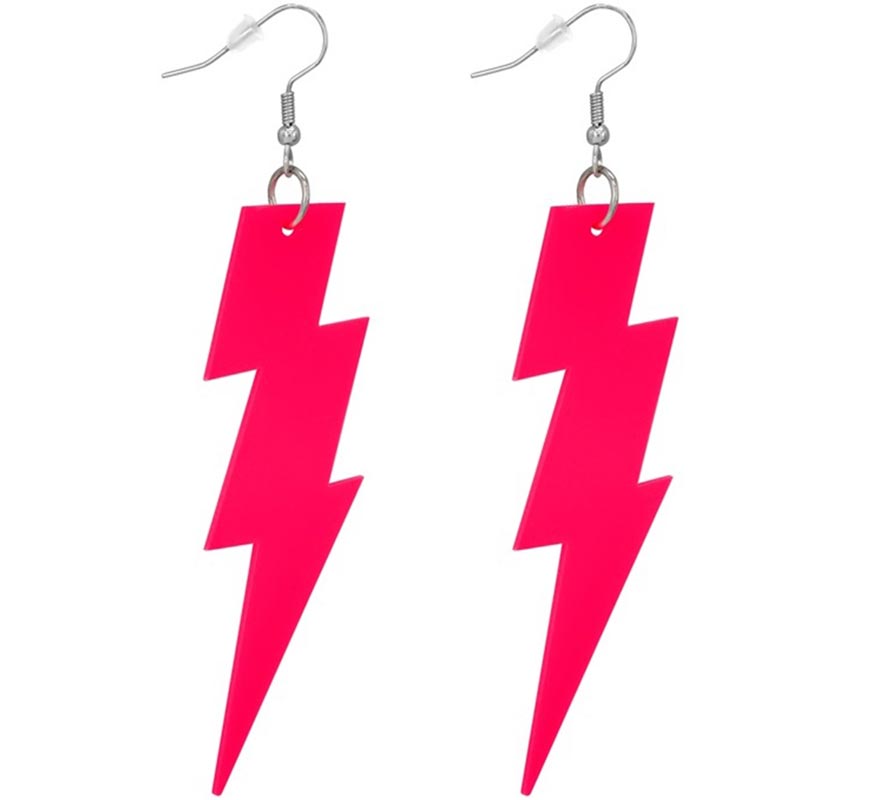 Brincos de raio neon dos anos 80 em várias cores