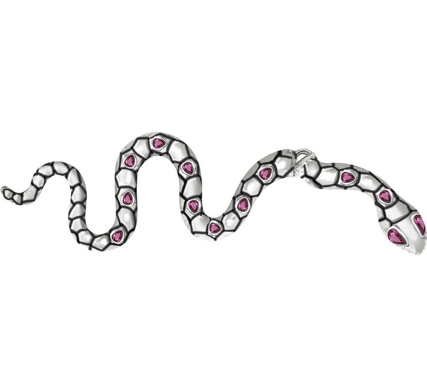 Silver Snake Earrings 6 cm