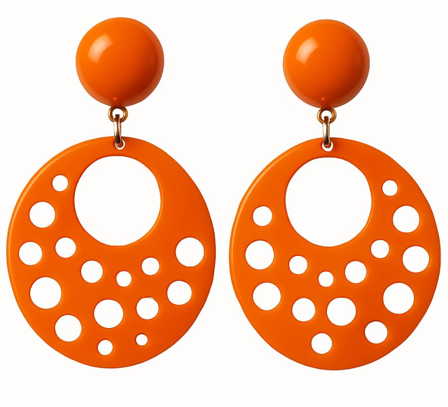 Brincos circulares de flamenco com orifícios 10 cm em várias cores