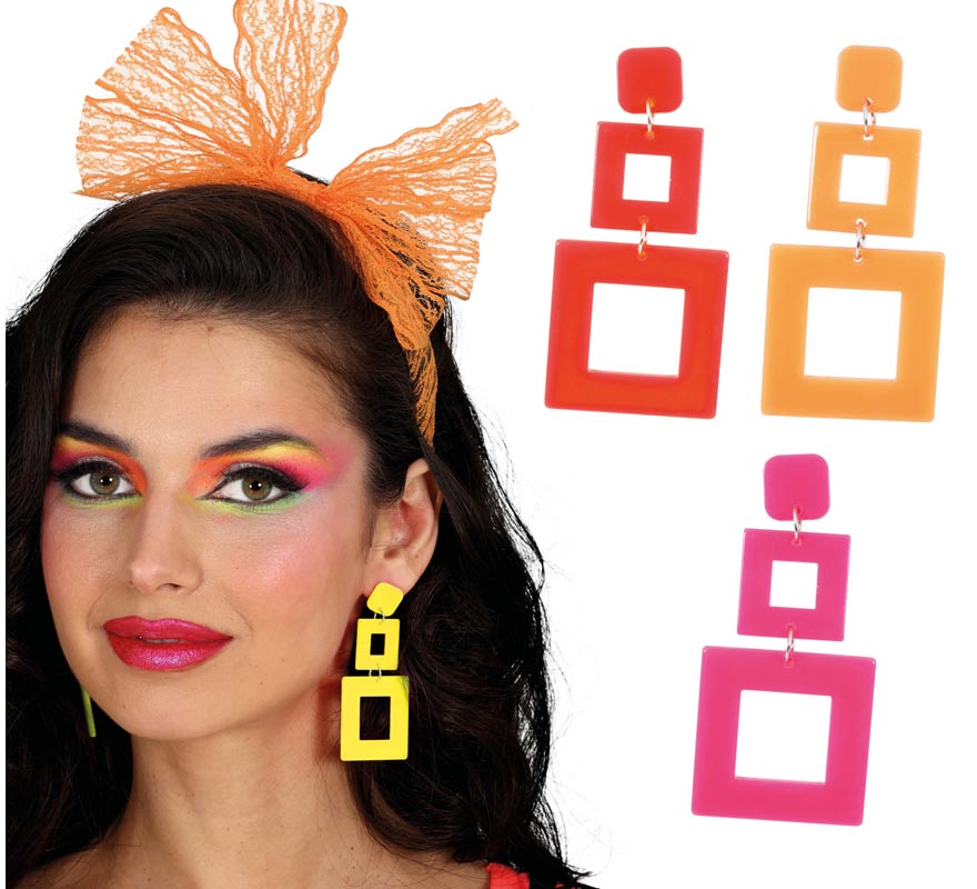 Pendientes Neón Años 70 en colores surtidos