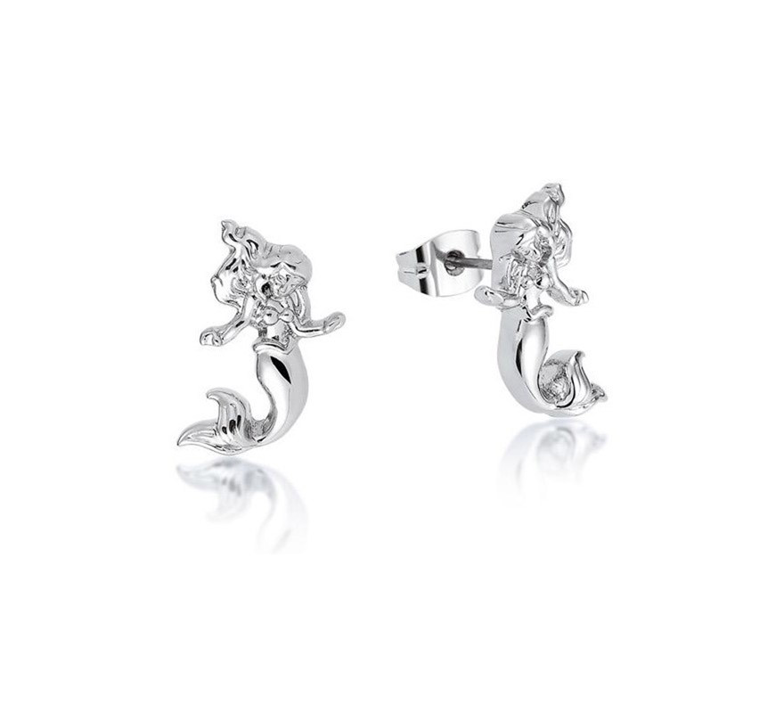 White gold earrings Ariel The Little Mermaid Disney Princess