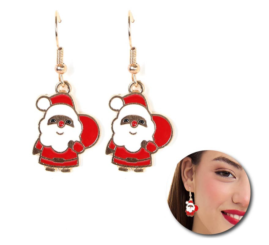 Santa Claus earrings with 2x2 cm bag