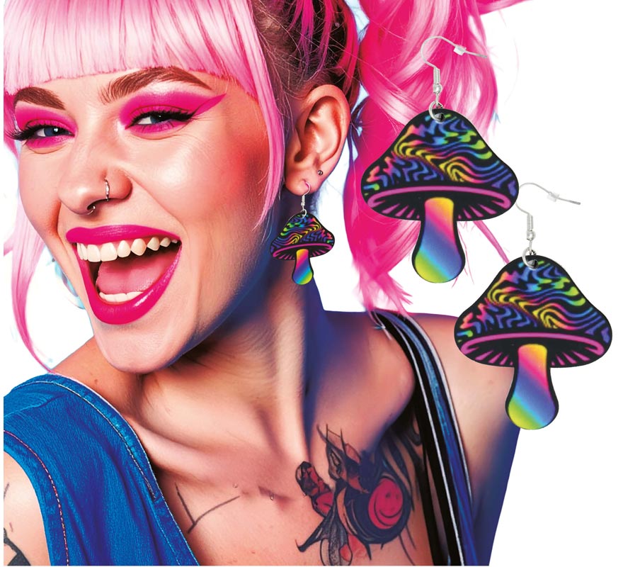 Pendientes Psicodélicos Setas