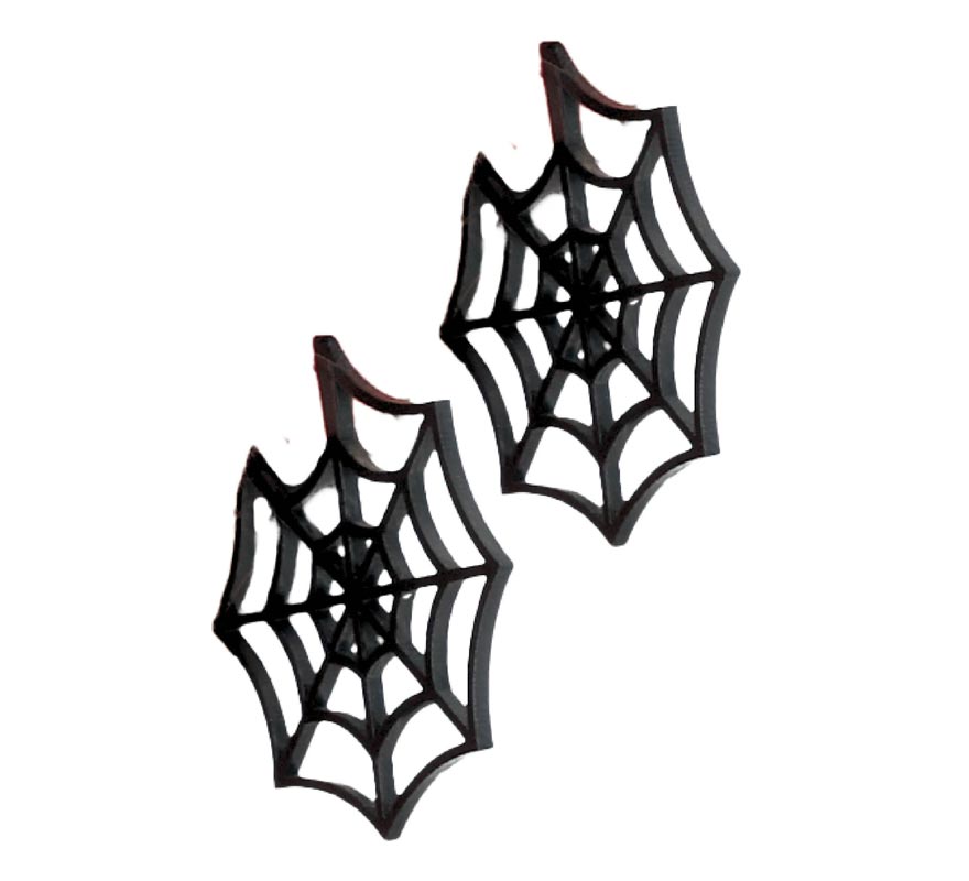 5cm Black Spiderweb Earrings