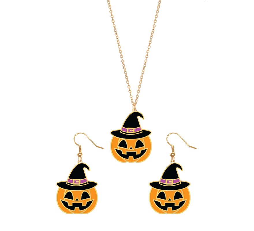 Pumpkin Earrings and Necklace