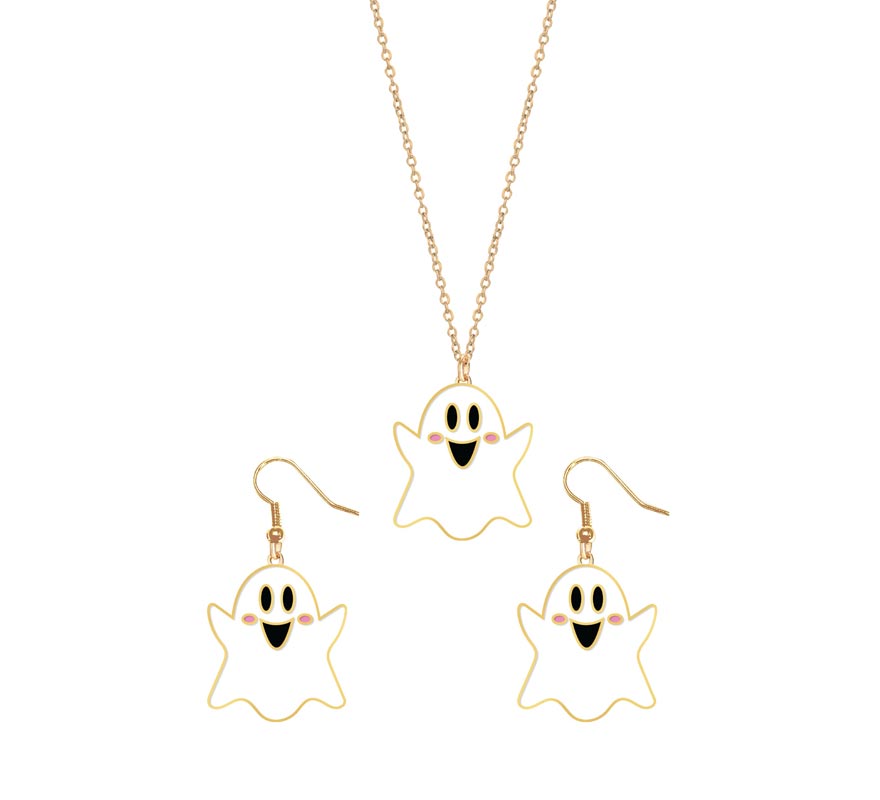 Ghost Earrings and Necklace