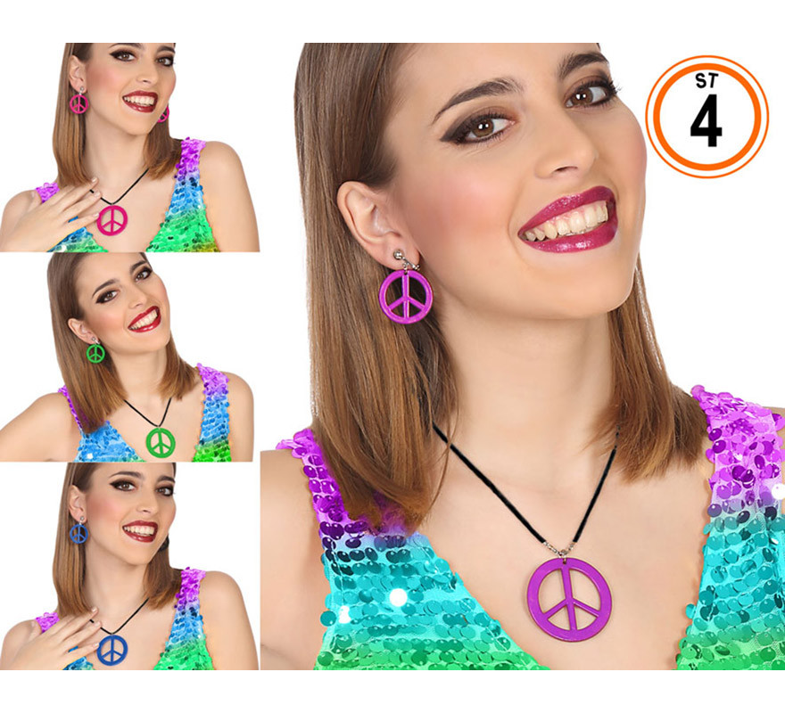 Hippie Earrings and Necklace in assorted colors