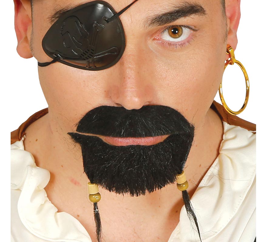 Pirate goatee and mustache with decorations