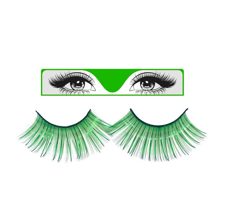 Long silver green eyelashes