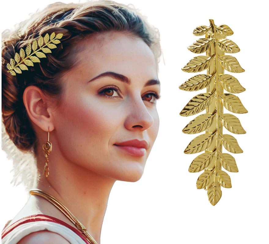 Pinza Laurel Metálica dorada