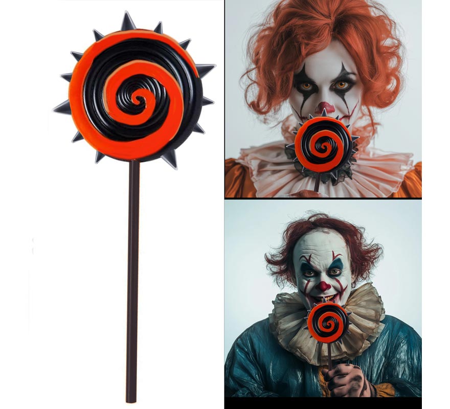 20cm red and black lollipop