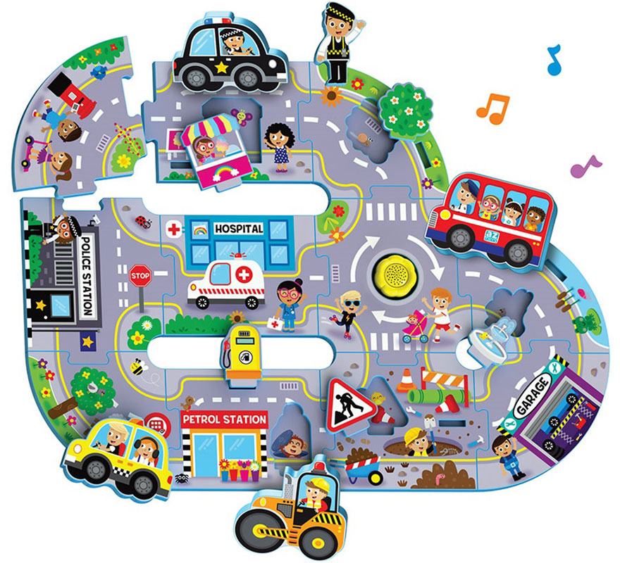 Pista de Puzzle Blanda Ciudad Atractiva