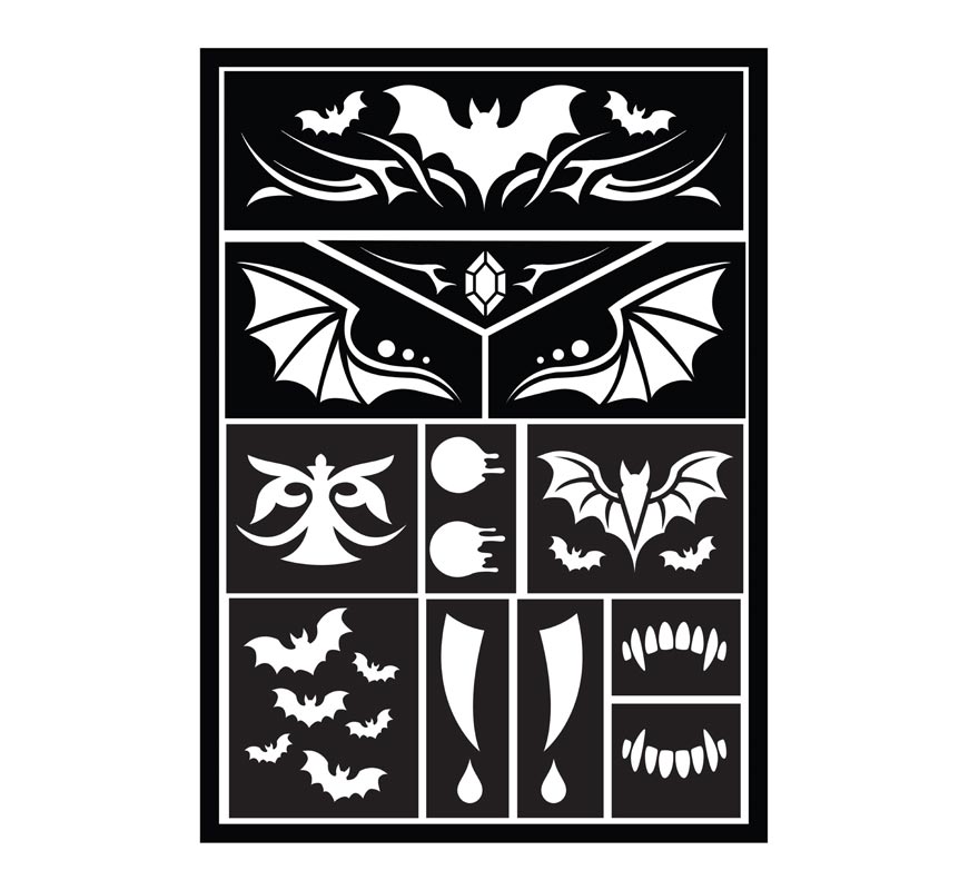 14x20 cm Vampire Makeup Stencil