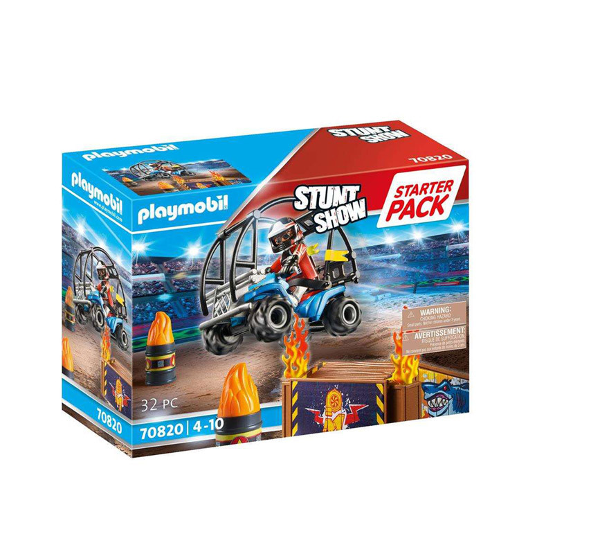 Playmobil Stunt Show Starter Pack Stuntshow Quad con Rampa de Fuego