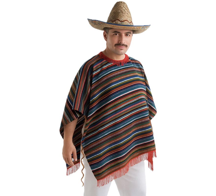 Poncho mexicano para adultos