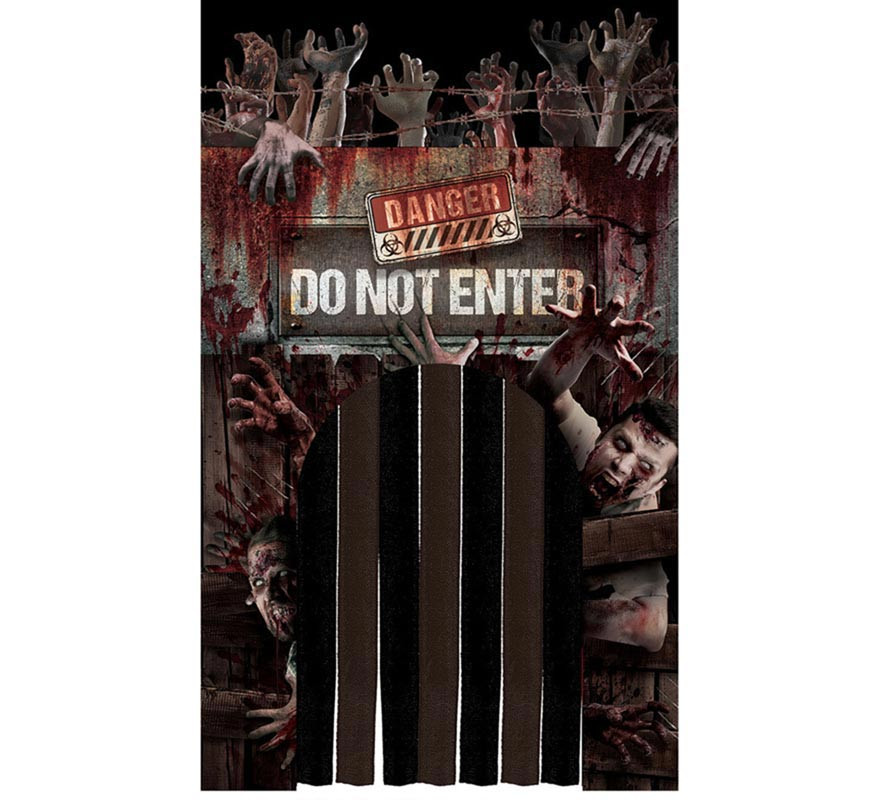 '''Door with Zombies Curtain ''''Danger'''' 145x240 cm'''