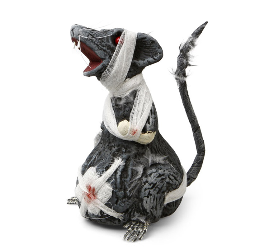 Rata Zombie herida con vendas de 17x22 cm para Halloween