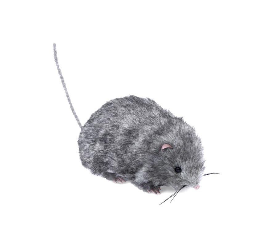 27cm grey furry mouse