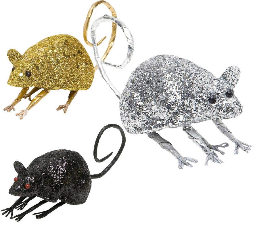 8.5 cm Glitter Mouse in various colors