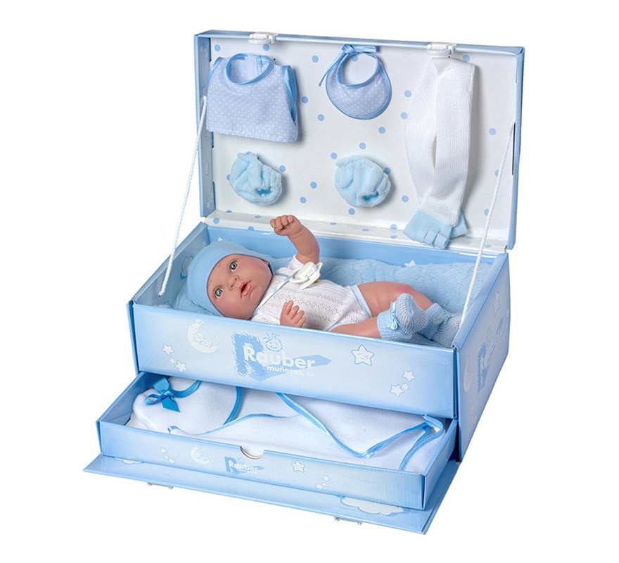 Conjunto Roupas Azul para Boneco Bebê Reborn Tamanhos m e G