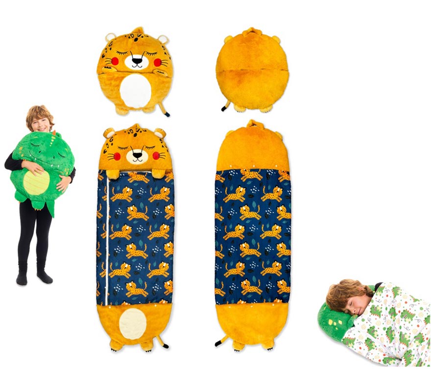 Leopard sleeping bag with 135 cm cushion