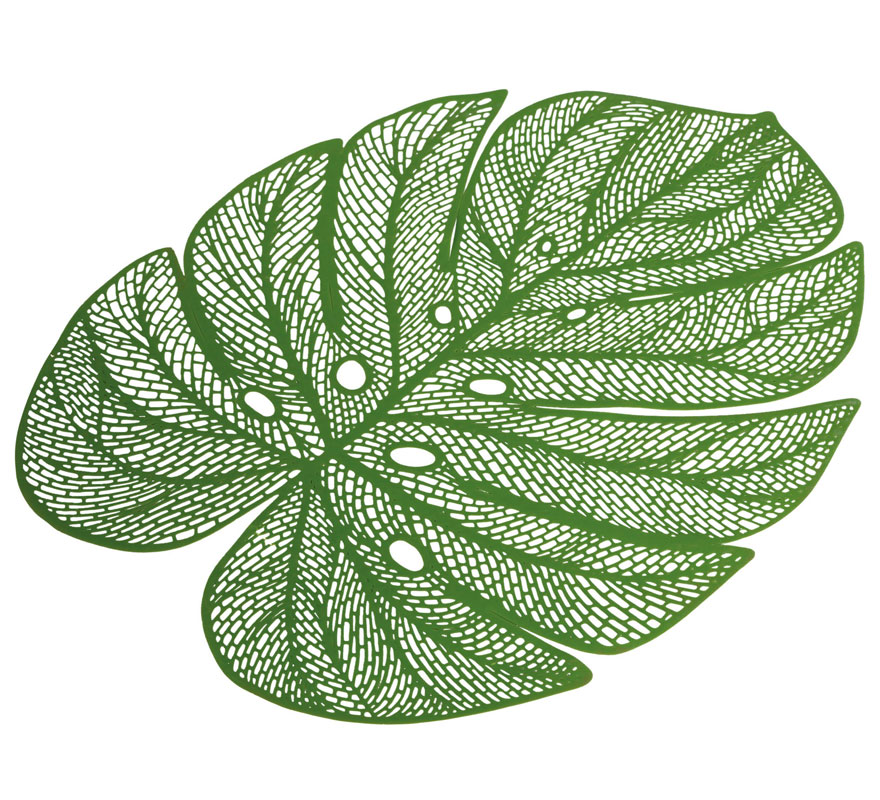 45cm PVC Green Leaf Placemat