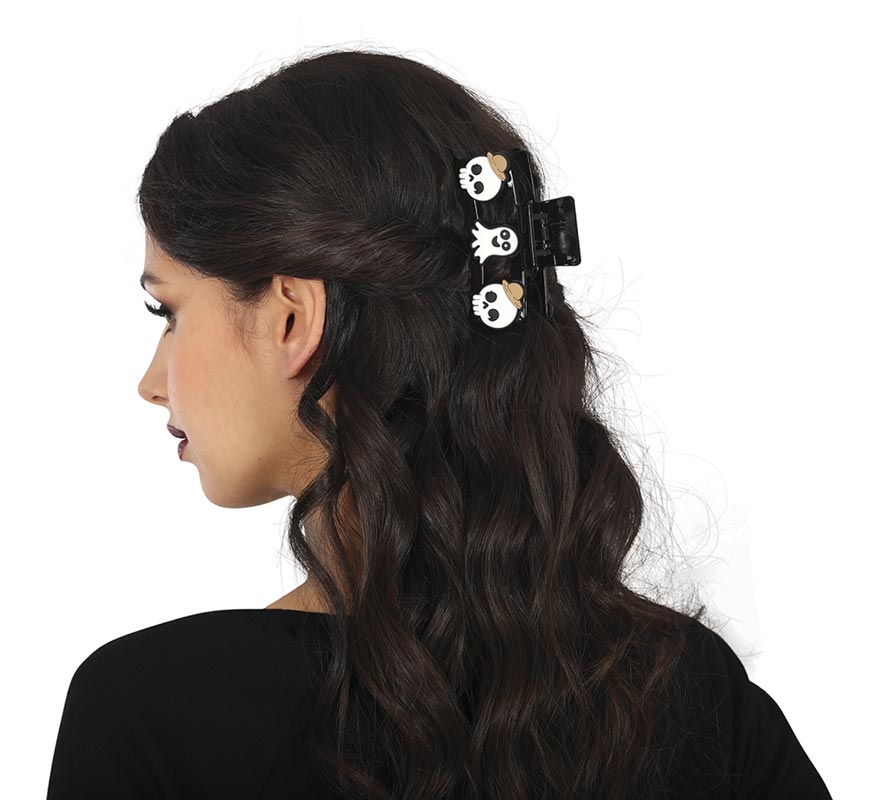 2 Pinzas de Fantasma y Calaveras para el Pelo de 9 cm-B