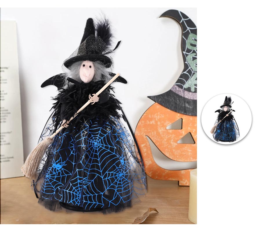 Luxe Blue Witch Ornament 28 cm-B