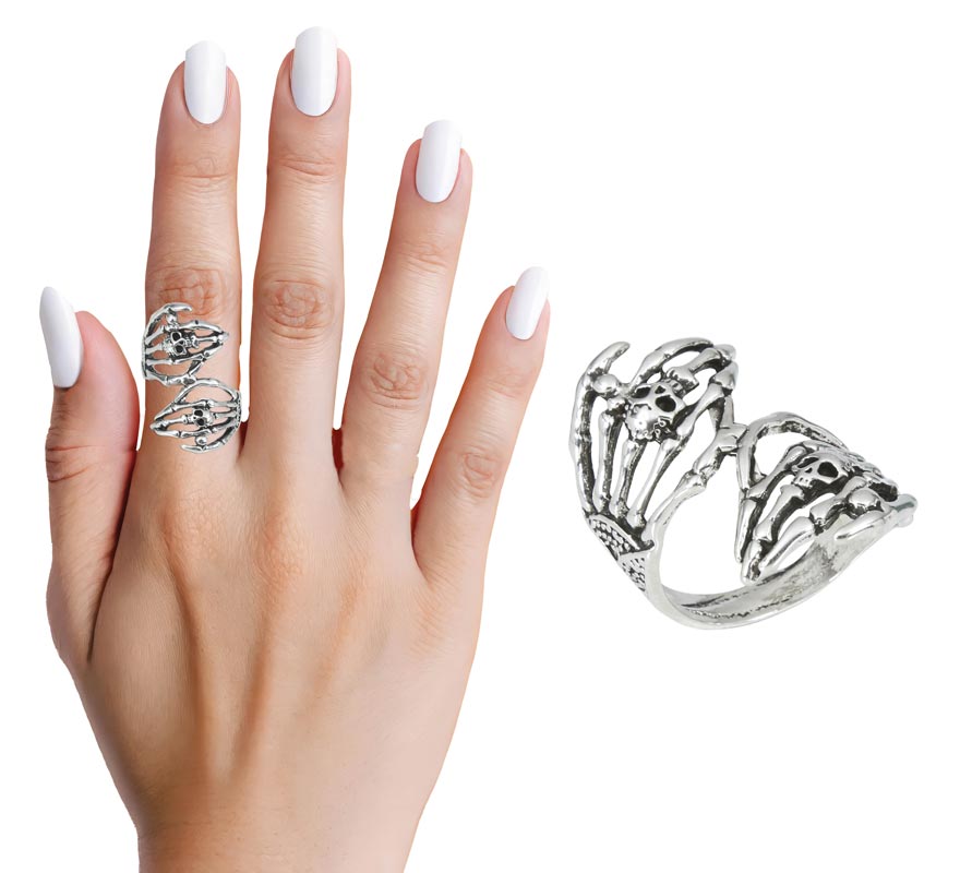 Metal Skeleton Hands Ring-B
