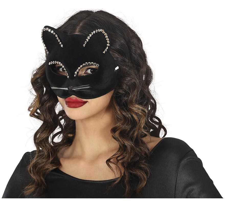 Black Cat Velvet Mask-B