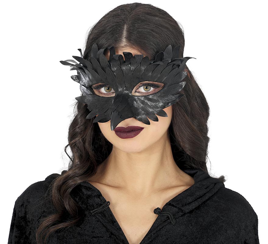 Feather Mask with Black Beak-B
