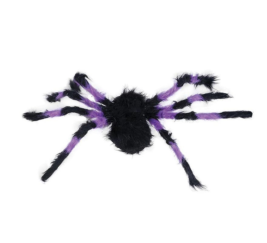 Aranha peluda lilás e preta de 75 cm-B