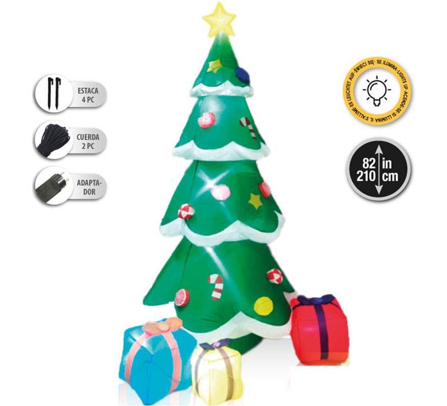 Árbol de Navidad Hinchable con LED de 210 cm-B