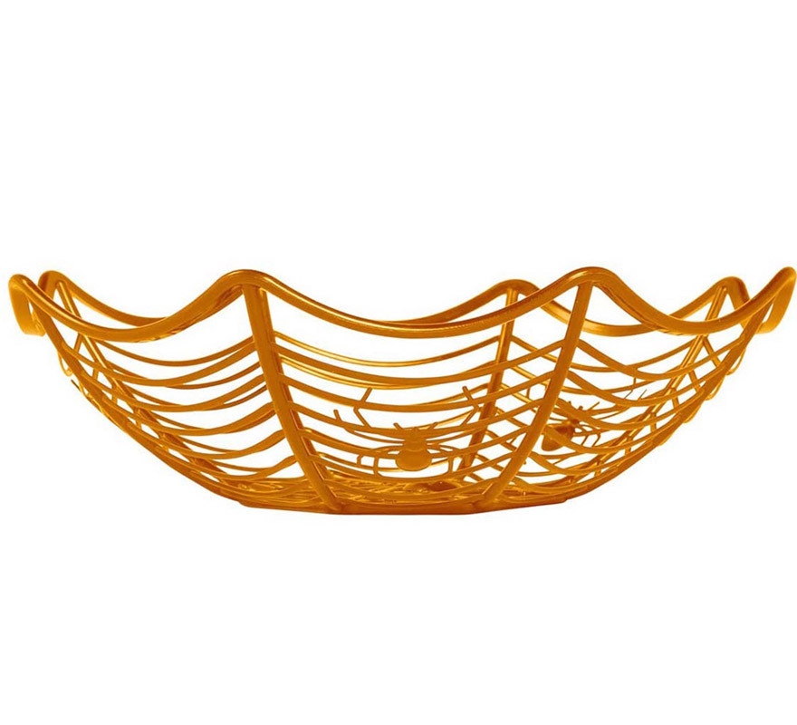 Plateau Orange Plastique Toile d'Araignée 28X8 cm-B