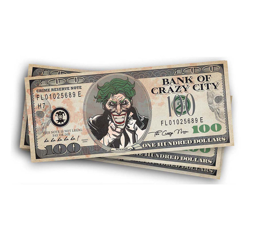 Banknoten mit Bild von Mr Smile von 6X15 cm-B