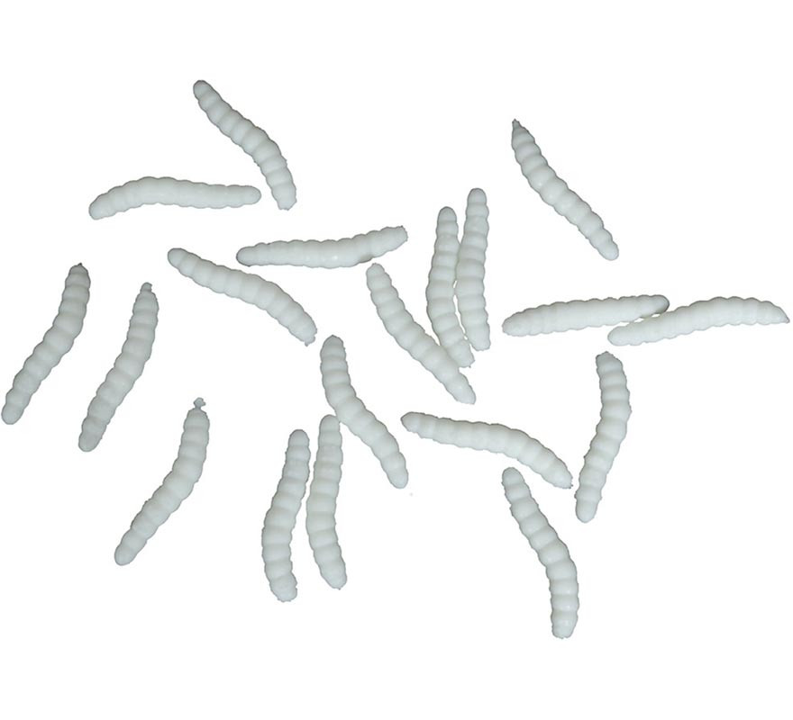 Blister pack of 20 elastic worms 4 cm-B