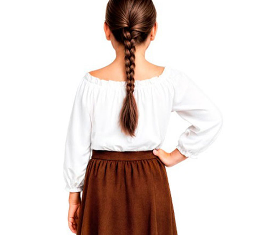 Blusa Medieval blanca para niña-B