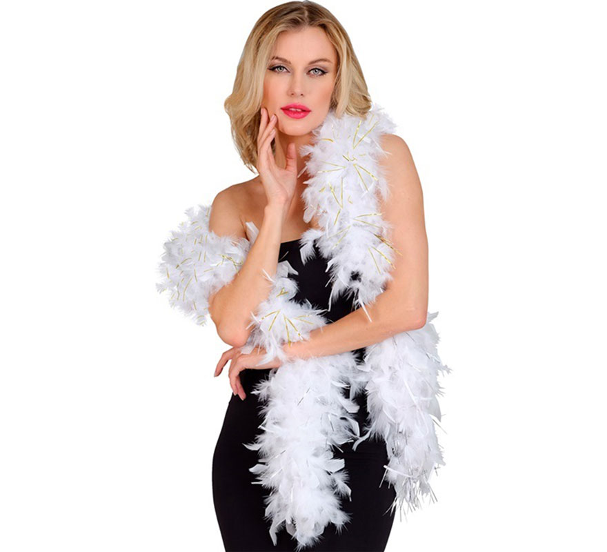 Feather Boa with golden foam measuring 1.80m and 80g in various colours-B