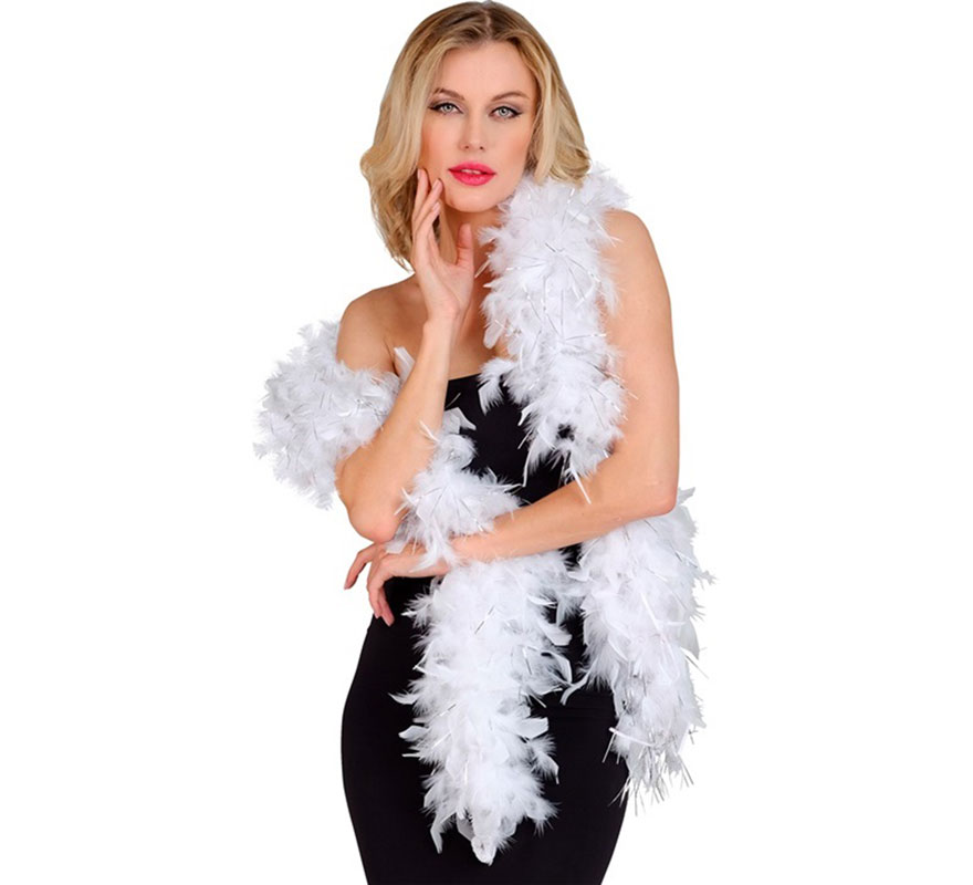 Feather Boa with silver foam measuring 1.80m and 80g in various colors-B