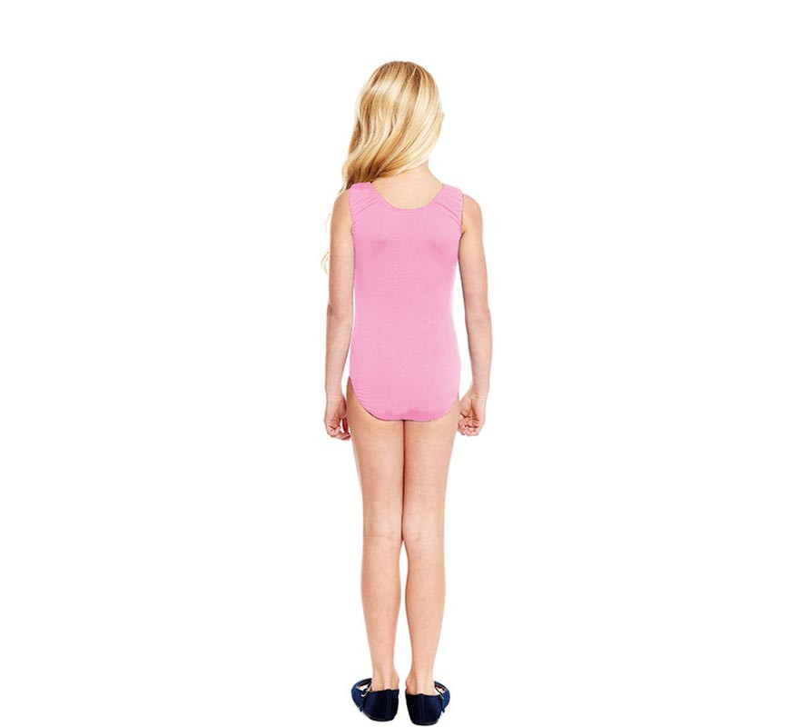 Body oder Trikot mit breiten rosa Trägern für Mädchen-B