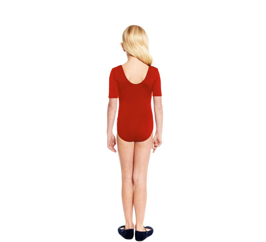 Body ou jersey vermelho de manga curta para menina-B