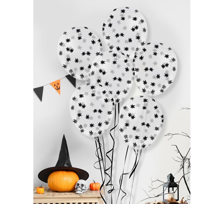 Bag of 10 Balloons with Spider Confetti-B