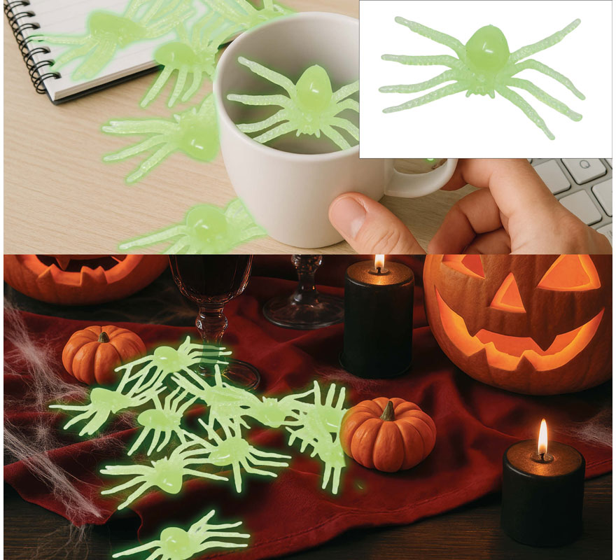 Bolsa de 10 Arañas Fluorescentes de 5 cm-B
