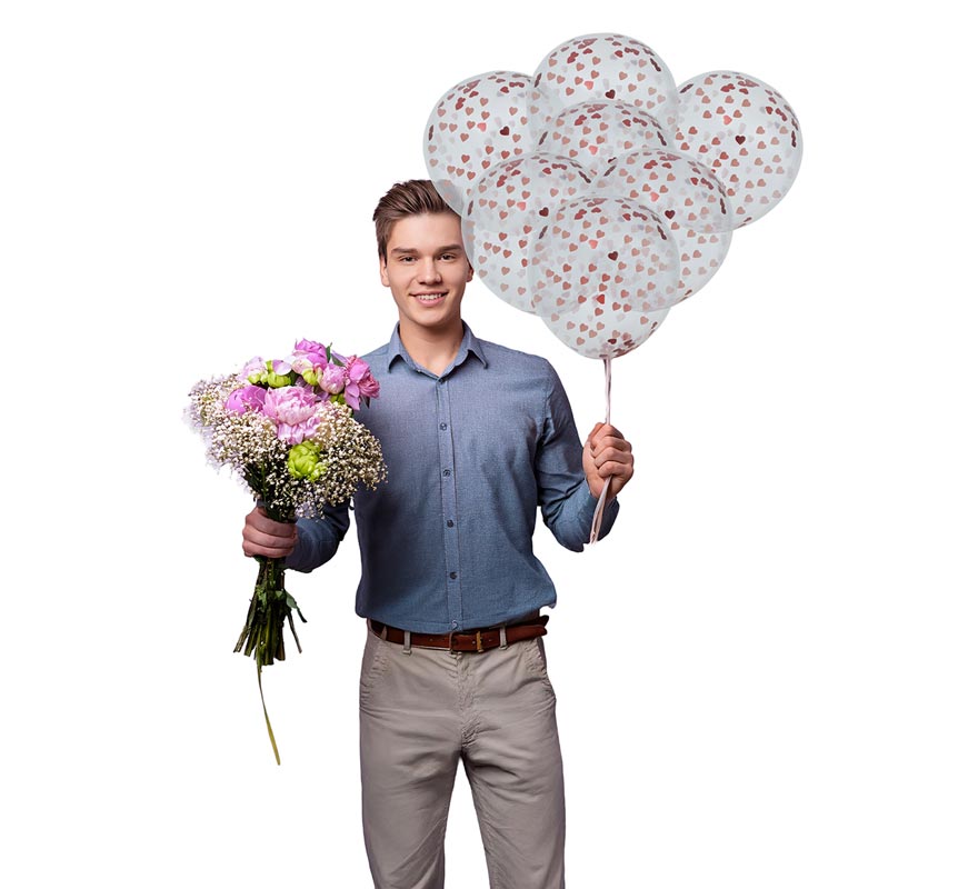 Bolsa de 10 Globos con Corazones-B