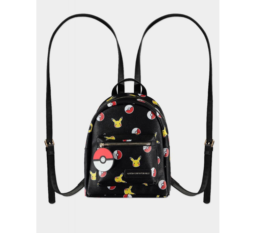 Bolso mochila Pokemon Pokeball y Pikachu mosaico-B